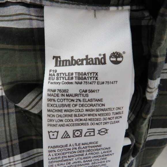 Timberland* Men's Long Sleeve Button Down Curved Hem Slim Fit Shirt~ Size XL - Picture 6 of 13